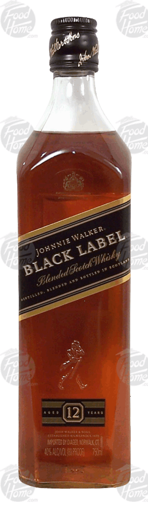 Johnnie Walker Black Label blended scotch whisky, aged 12 years, 40% alc. by vol. 750 milliliter