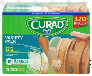 Curad variety pack assorted bandages 320 count