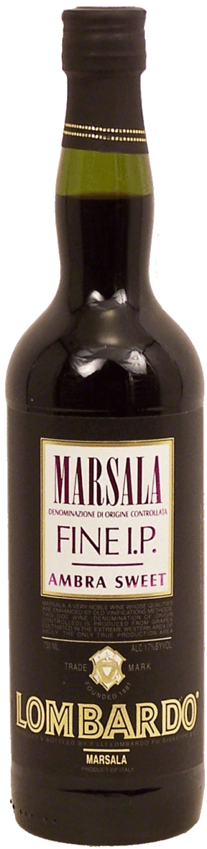 Lombardo Fine I.P. marsala wine of Italy, ambra sweet, 17% alc. by vol. 750 milliliter