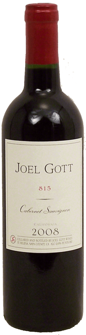 Joel Gott 815 cabernet sauvignon wine of California, 13.9% alc. by vol. 750 milliliter