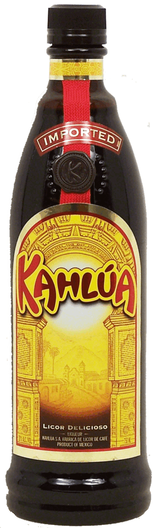 Kahlua licor delicioso, product of Mexico, 20% alc. by vol. 750 milliliter