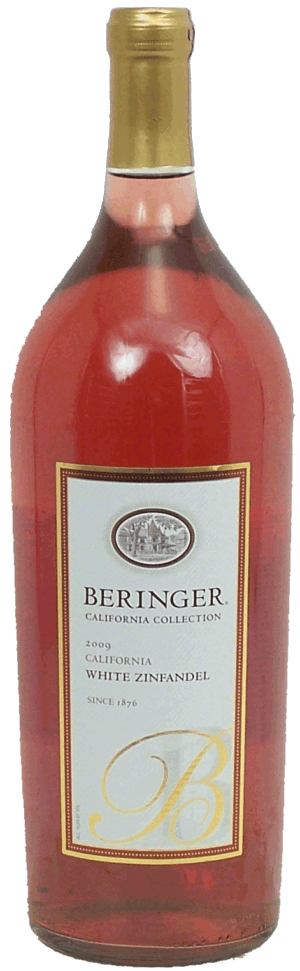 Beringer white zinfandel wine of California, 10.5% alc. by vol. 1.5