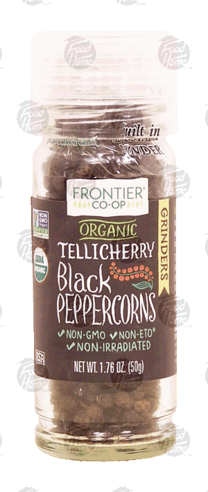 Frontier Co-op Grinders tellicherry black peppercorns, organic 1.76 ounce