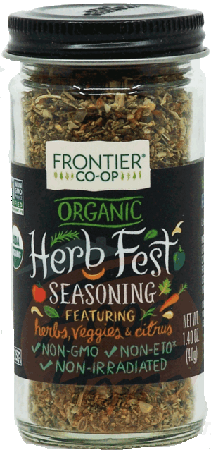 Frontier Co-op Organic herb fest seasoning featuring herbs, veggies & citrus 1.4 ounce