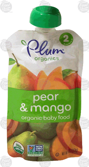 Plum Organics pear & mango organic baby food, 6 months and up 4 ounce