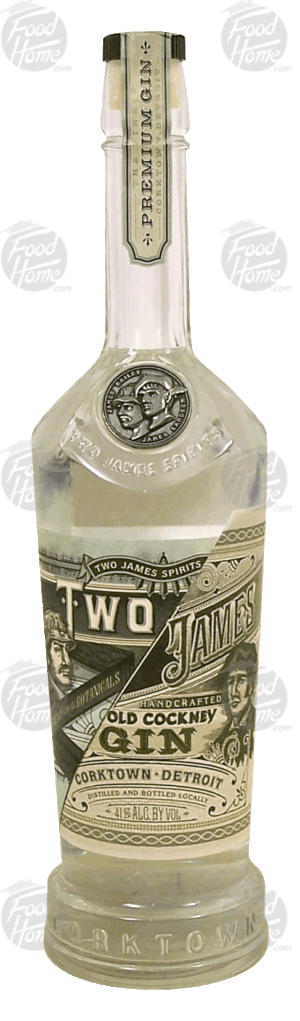 Two James old cockney gin, from Corktown Detroit, 41% alc. by vol. 750 milliliter