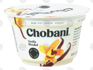 Chobani non-fat greek yogurt, vanilla blended 5.3 ounce