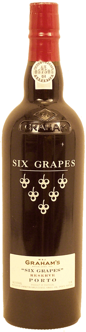 W. J. Graham & Co. Six Grapes red wine, reserve, porto, 19.5% alc. by vol. 750 milliliter