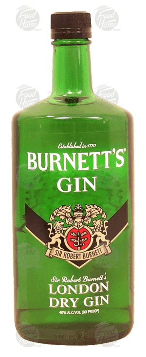 Burnett's london dry gin, 40% alc. by vol. 750 milliliter