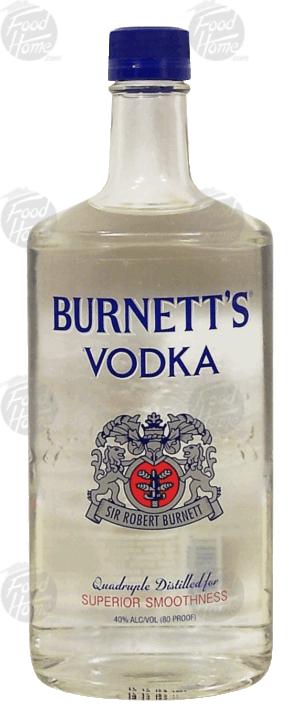 Burnett's vodka, quadruple distilled, 40% alc. by vol. 750 milliliter