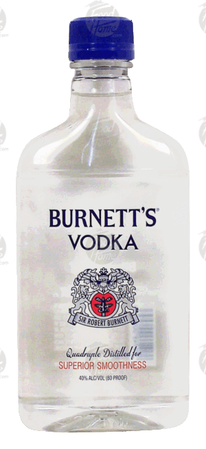 Burnett's vodka, quadruple distilled, 40% alc. by vol. 375 milliliter