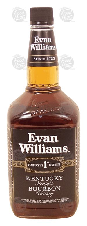 Evan Williams kentucky straight bouron whiskey, 43% alc. by vol. 1.75