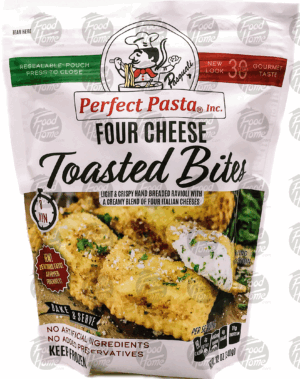 Perfect Pasta, Inc. four cheese toasted bites, frozen pouch 12 ounce