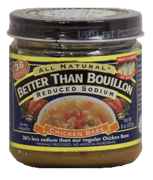 Better Than Bouillon All Natural reduced sodium chicken base, makes 9.5 quarts of broth 8 ounce