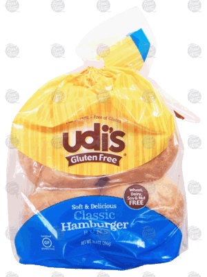 udi's Gluten Free classic hamburger buns, 4 ct 10.4 ounce